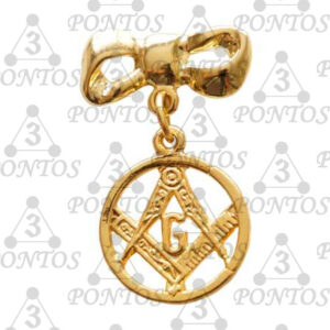 Laço com Pingente Esquadro e Compasso Vazado Redondo Pendurado